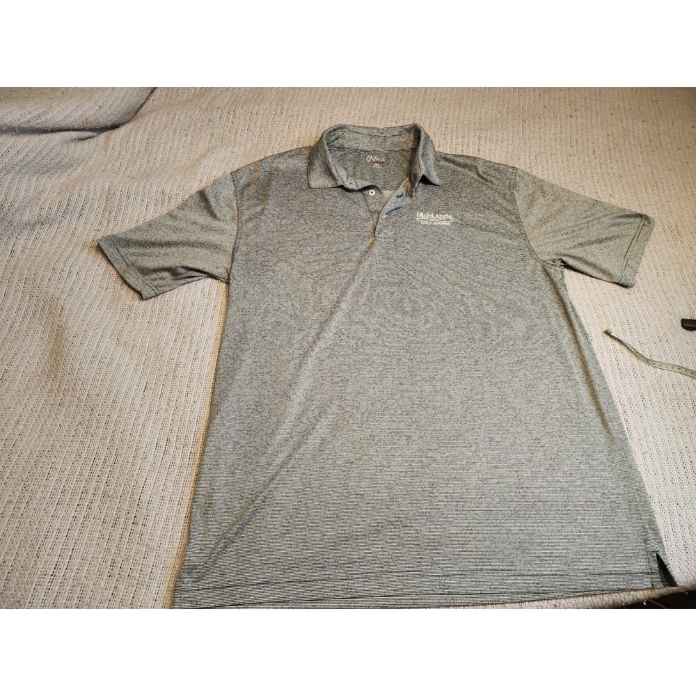 Oxford America Mens XXL Grey Stripe Highlands Golf Course Performance Polo Shirt